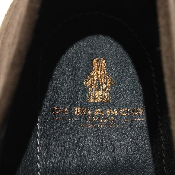 Di Bianco NWB Miseno Cashmere Suede Penny Loafers Size 45 (US 12) in Bark Brown